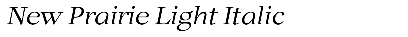 New Prairie Light Italic